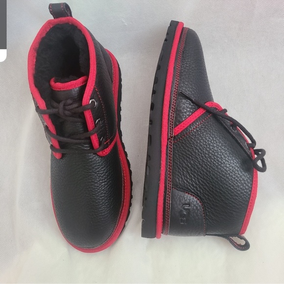 🥷🏿🥷🏿🥷🏿UGG Men’s Neumel Leather Shearling Low Chukka Ankle Boots - Picture 6 of 7